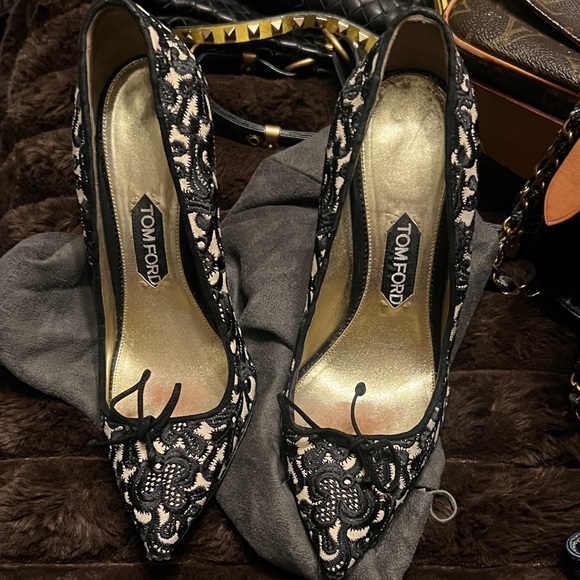 Tom Ford Shoes - ✨ Tom Ford Black Lace Stiletto Pumps – Size 39 ✨